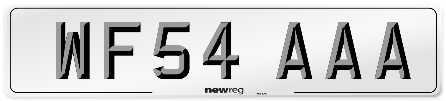 WF54 AAA Number Plate from New Reg